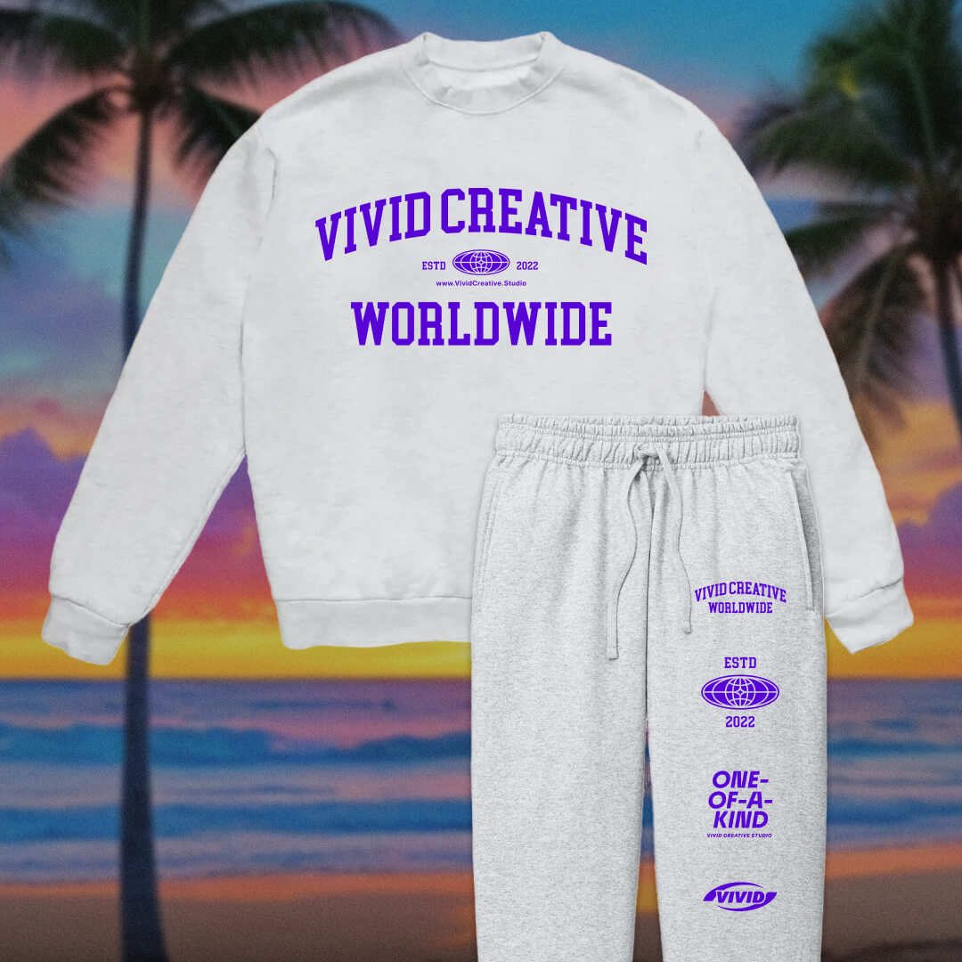 Worldwide Sweatsuit - Light Ash | Vivid Creative Studio